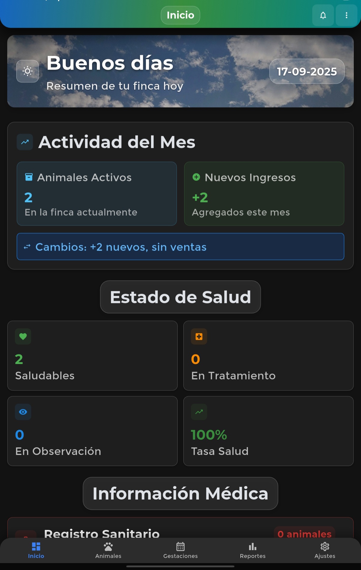Dashboard de Inicio